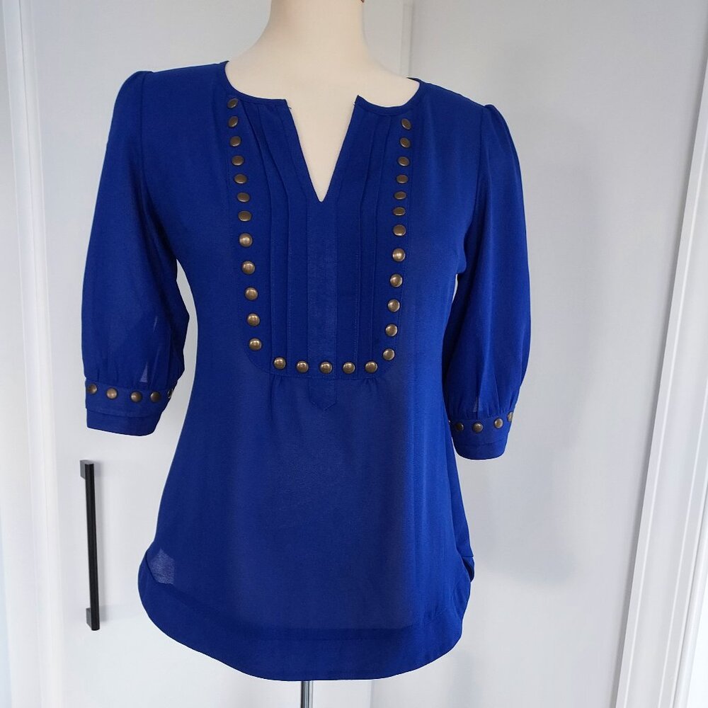 41 Hawthorn, Royal Blue Studded Top